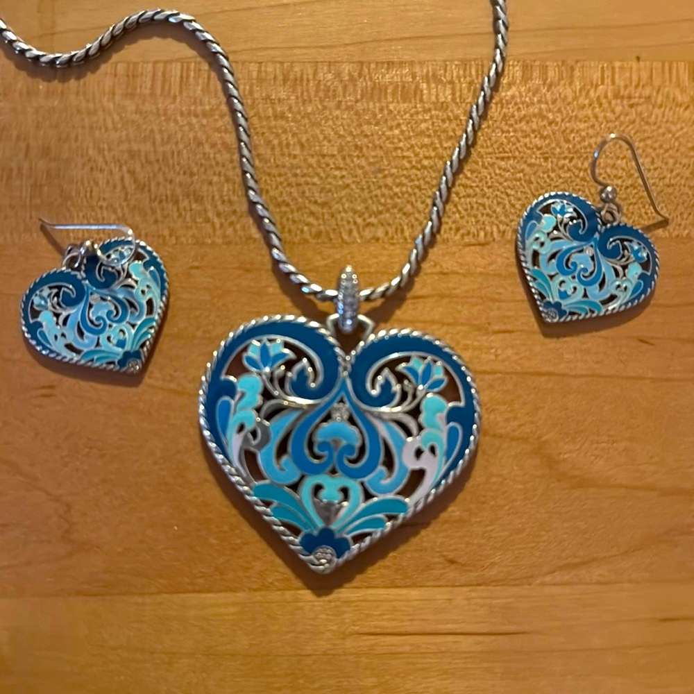 Brighton volare heart necklace and earring set